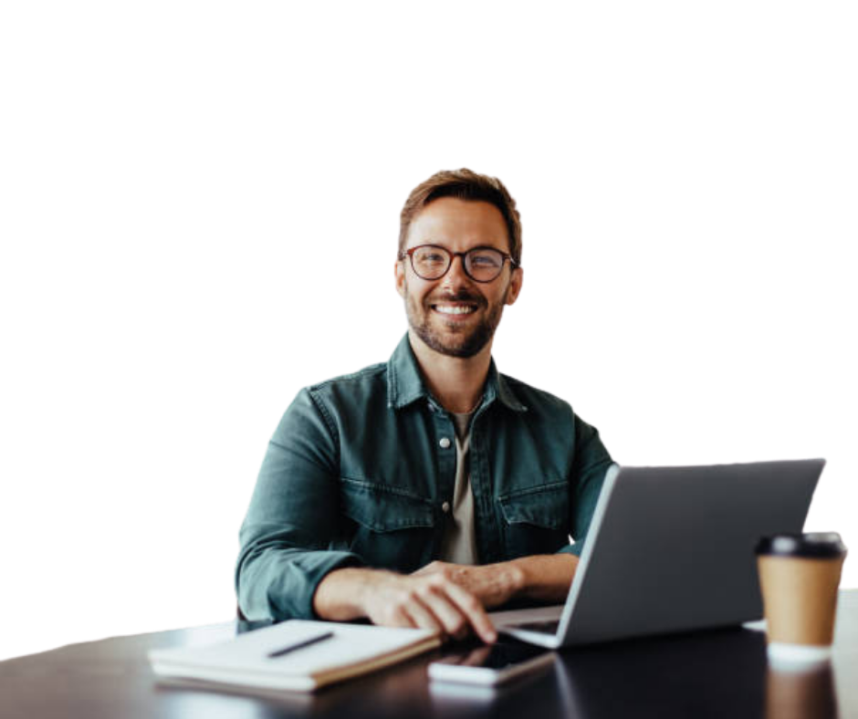 Man working on laptop